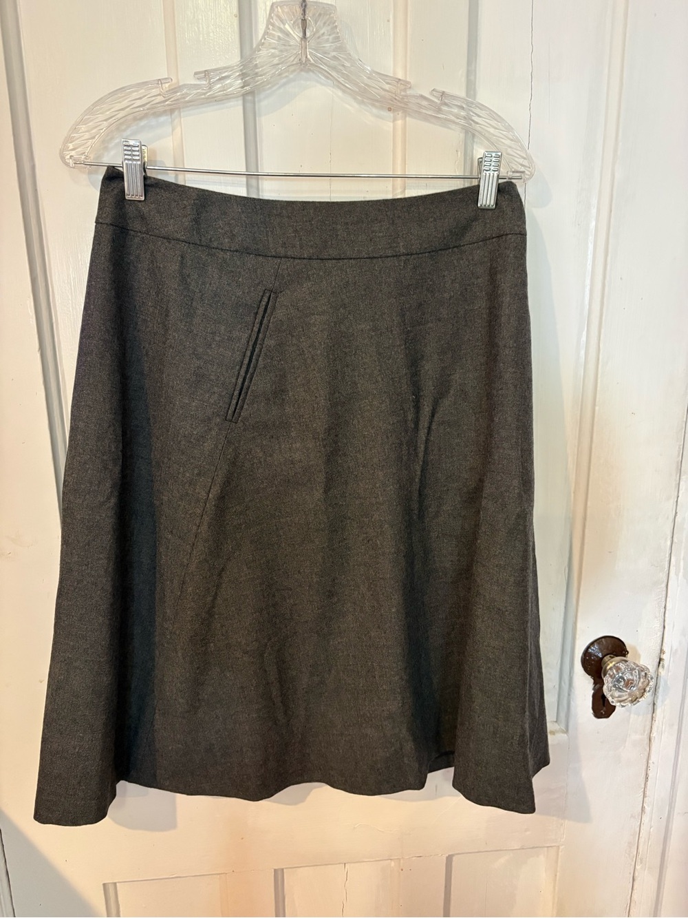 Banana Republic Charcoal Grey A-Line Wool-Blend Skirt Work Business